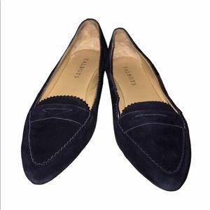 Navy Blue Suede Loafers